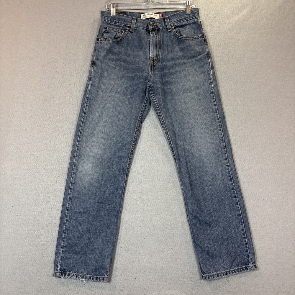Levi's 505 Regular Fit Straight Leg Jeans Men 30x30 Blue Denim Y2K Skater Grunge